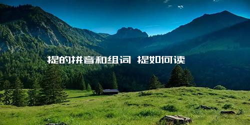 提的拼音和组词 提如何读
